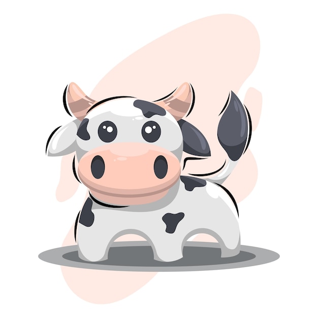 cute cow illustration design, suitable for kids.