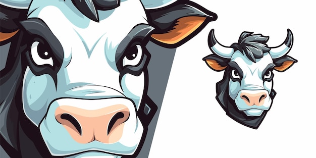 Cute Cow Logo Vector Graphic for Sport and ESport Team Branding