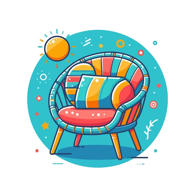 Vector cute cozy chair vectoron white background