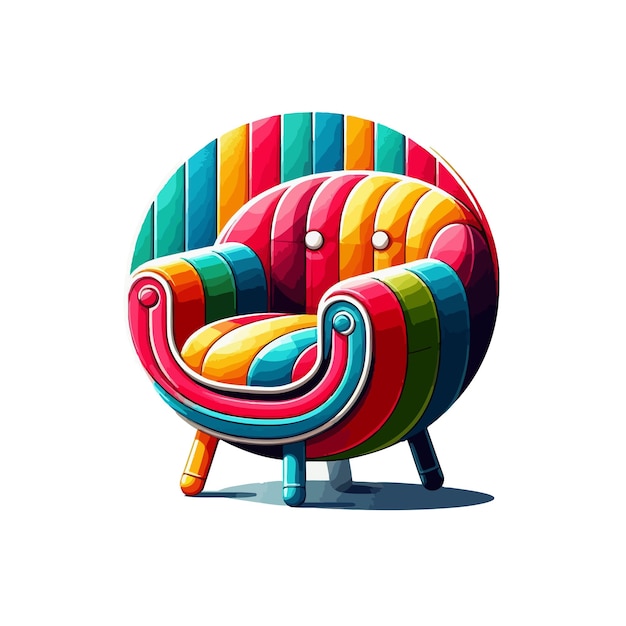 Vector cute cozy chair vectoron white background