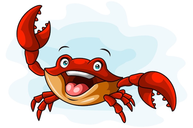 Cute crab cartoon isolated on white background