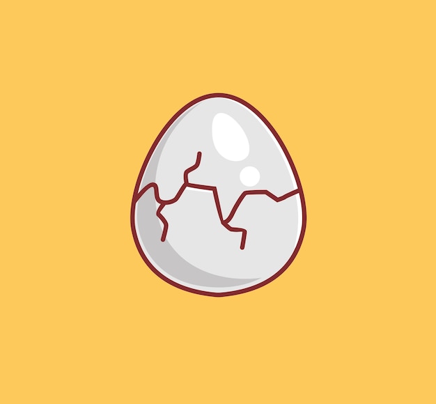 Cute cracking eggshell ready to hatch Animal cartoon Isolated Flat Style Sticker Web Design