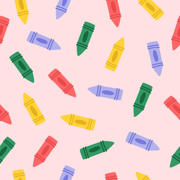 Vector cute crayon pink pattern