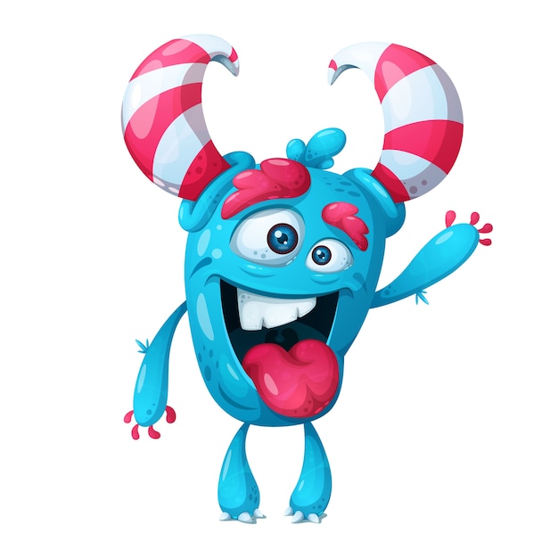 cute crazy monster character.