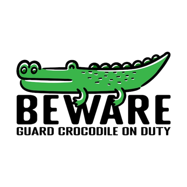 cute crocodile cartoon illustration good for t-shirt and sticker design