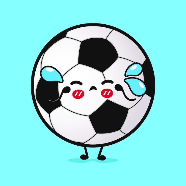 Cute crying Soccer ball character