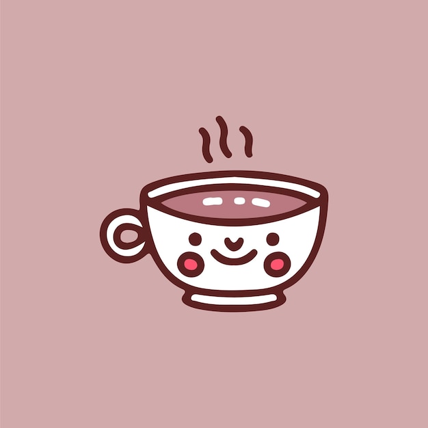 Cute cup of coffee mascot, illustration for t-shirt, sticker, or apparel merchandise.