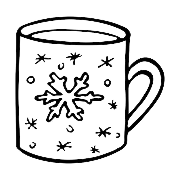 Cute cup of tea or coffee illustration Simple mug clipart Cozy home doodle