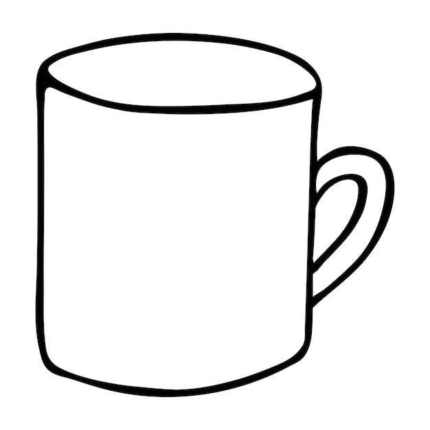 Cute cup of tea or coffee illustration Simple mug clipart Cozy home doodle