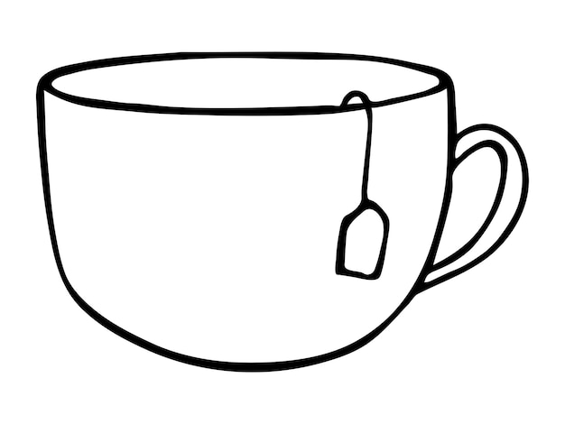 Cute cup of tea illustration Simple mug clipart Cozy home doodle