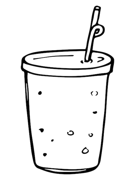 Cute cup of water milkshake juice or soda Drink illustration Simple cocktail clipart