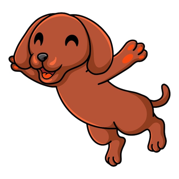 Cute dachshund dog cartoon posing