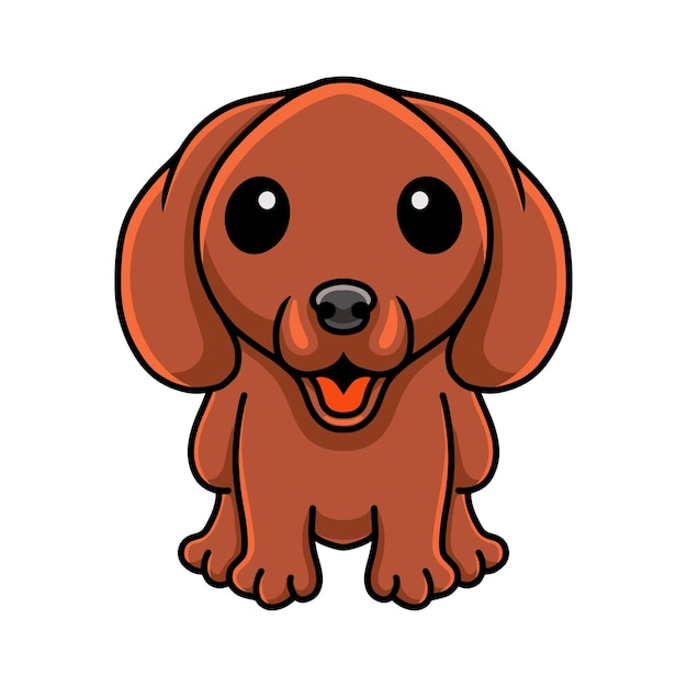 Cute dachshund dog cartoon sitting