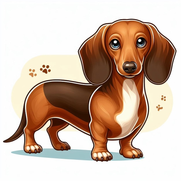 Cute Dachshund Dog Vector Cartoon illustration