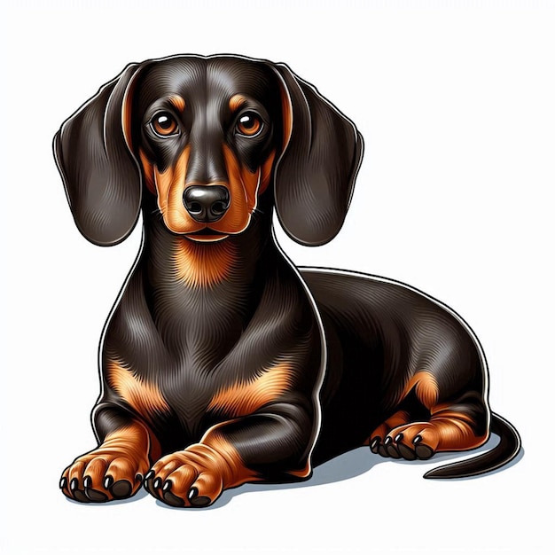 Cute Dachshund Dogs Vector Cartoon illustration