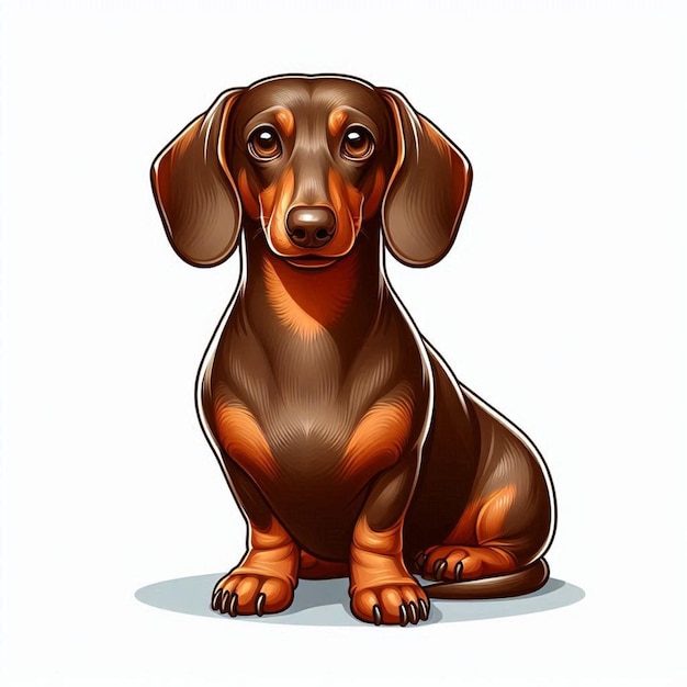 Cute Dachshund Dogs Vector Cartoon illustration