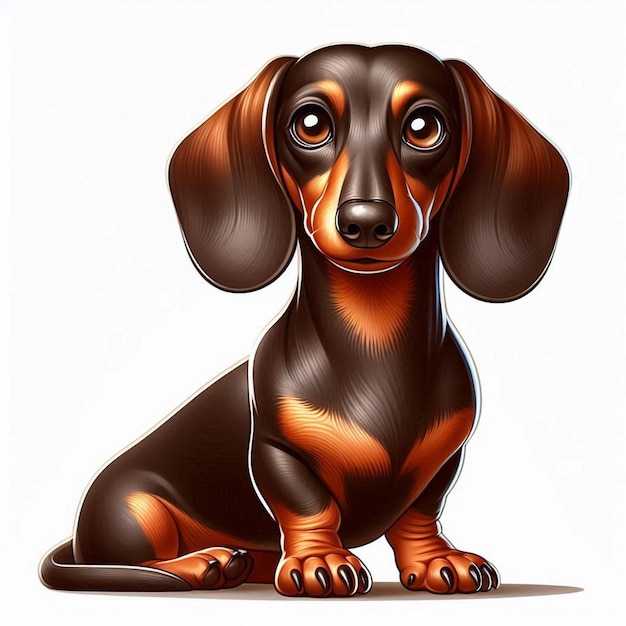 Cute Dachshund Dogs Vector Cartoon illustration