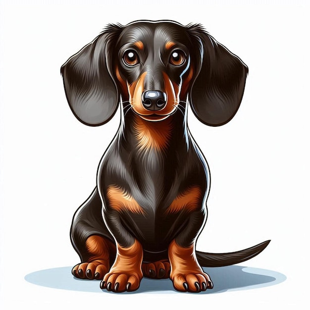 Cute Dachshund Dogs Vector Cartoon illustration