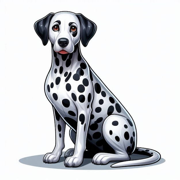 Vector cute dalmatian dogs vector cartoon illustration