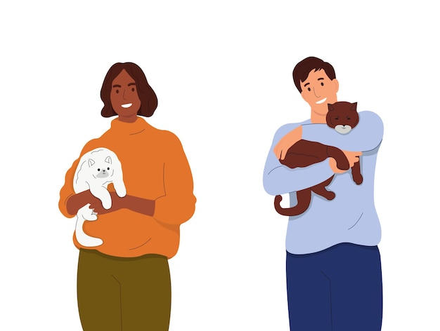 A cute darkhaired girl is holding a cat in her arms A domestic cat a pet is sitting on his hands A woman with a cat