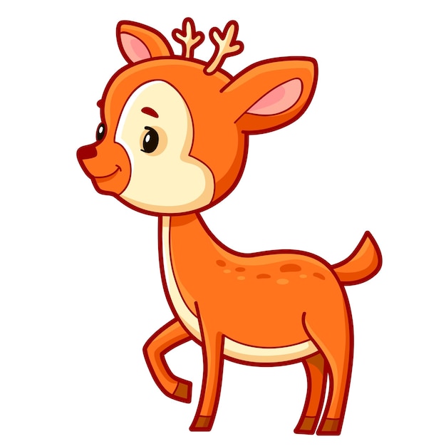 Cute deer cartoon. Deer clipart vector illustration