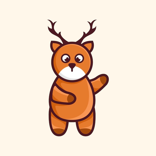 Cute deer character cartoon illustration design