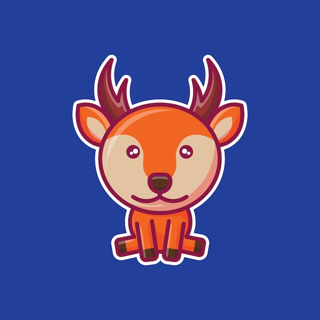 Vector cute deer chibi character