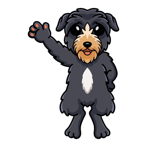 Cute deer hound dog cartoon waving hand