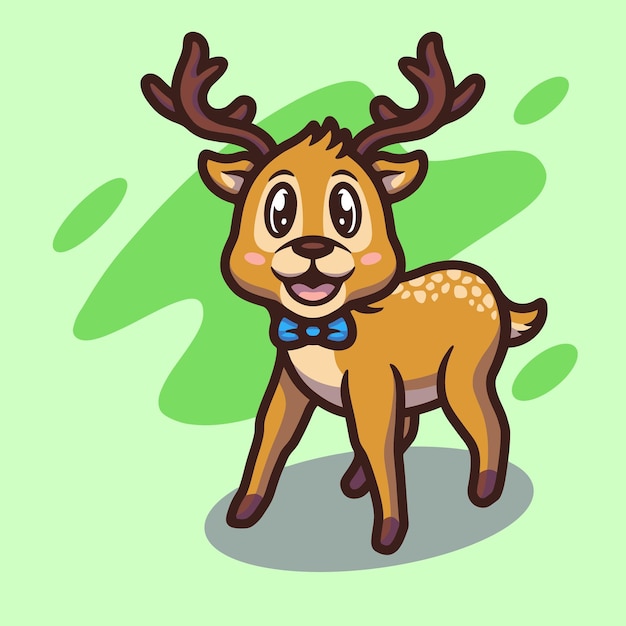 Cute deer mascot illustration design