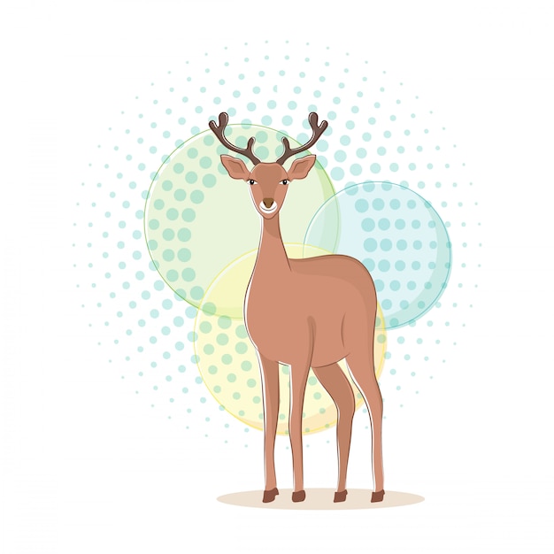 Cute Deer poster, Flat style design