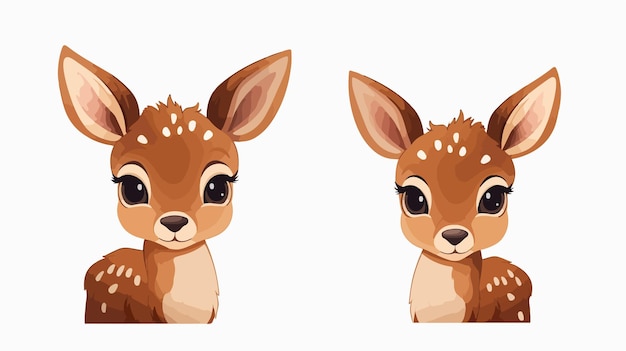 Vector cute deer vector animal face design for kids