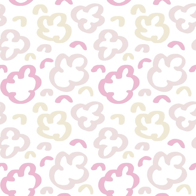 Cute delicate seamless pattern with on a white background in pastel color