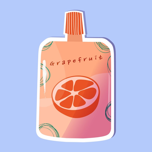 Cute delicious drinks with grapefruit flavors sticker