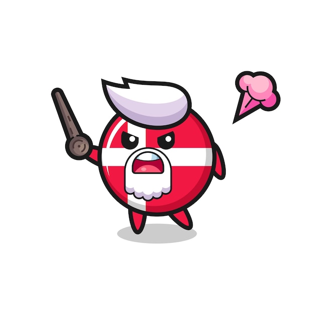 Cute denmark flag badge grandpa is getting angry , cute style design for t shirt, sticker, logo element