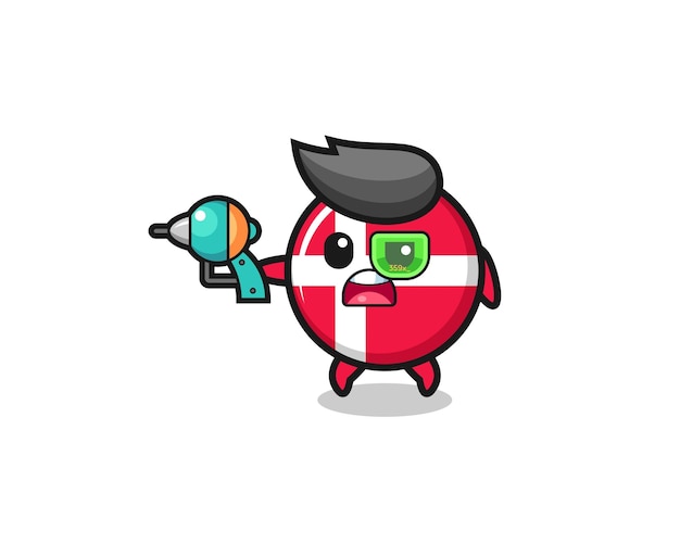 Cute denmark flag holding a future gun