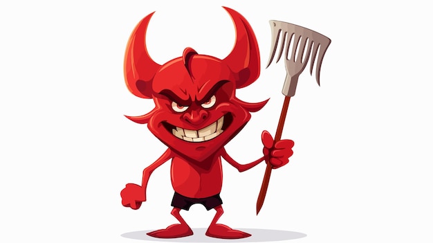 Cute Devil Cartoon Character Illustration Standing