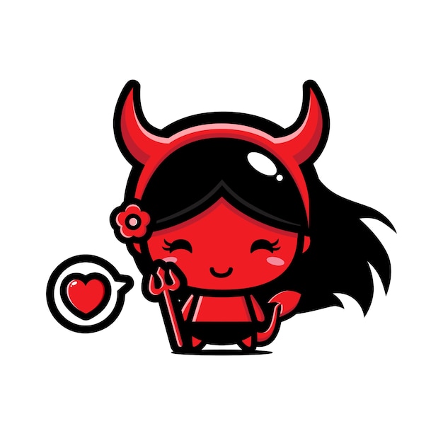 cute devil girl vector design