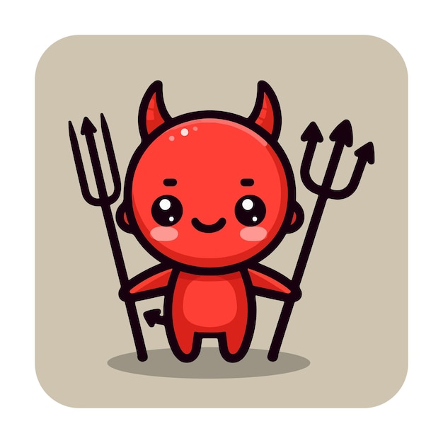 Cute Devil with a Pitchfork