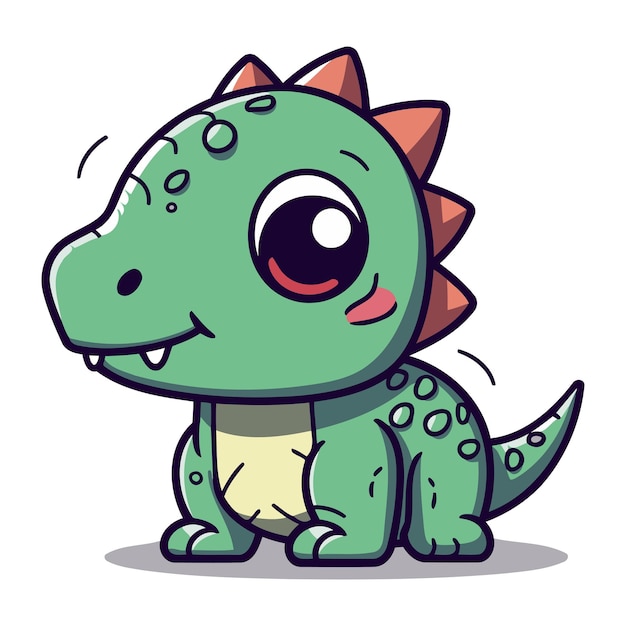 Cute Dinosaur Cartoon Mascot Character Vector Illustration