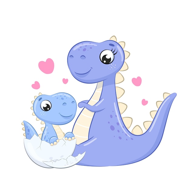 Cute dinosaur clipart cartoon illustration