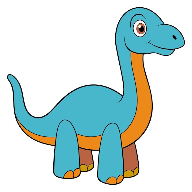 Vector a cute dinosaur line art color book