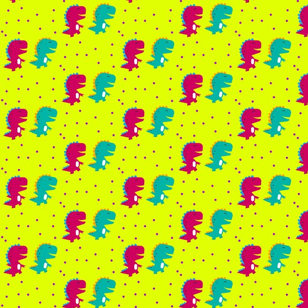 Vector cute dinosaur vector pattern for tee print and background wallpaper