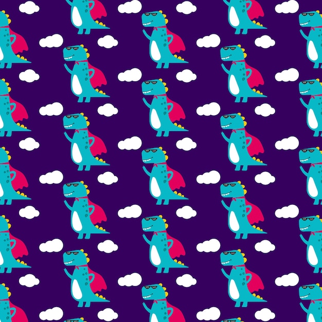 Cute dinosaur vector pattern for tee print and background wallpaper