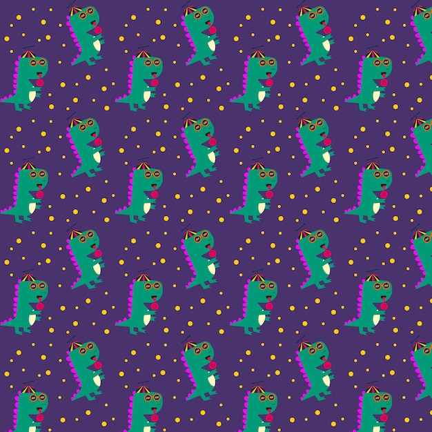 Cute dinosaur vector pattern for tee print and background wallpaper