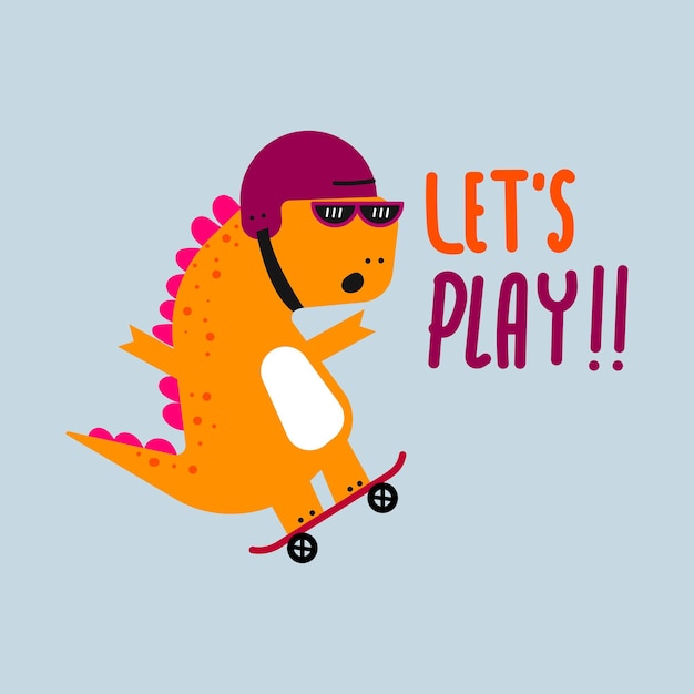 Cute dinosaur vector for tee print and background wallpaper