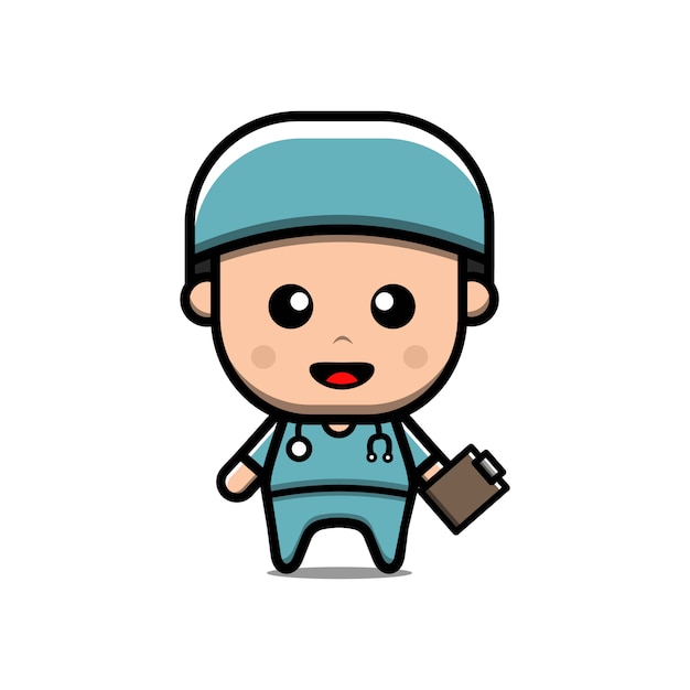 Cute doctor vector cartoon illustration