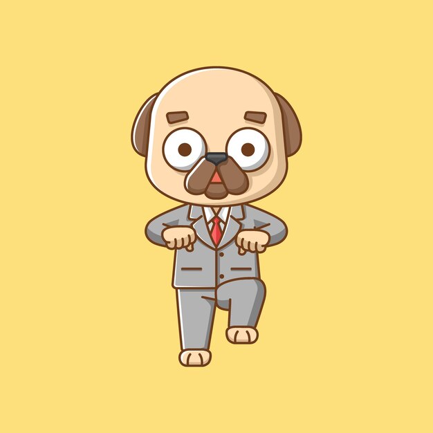 Vector cute dog businessman suit office workers cartoon animal character mascot icon flat style illustration concept