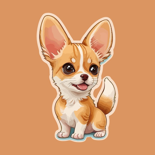 Cute dog cartoon character handdrawn vector illustration