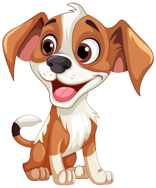 Cute dog cartoon character sitting