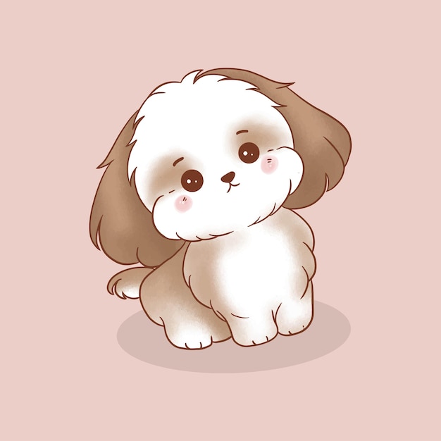 Cute dog cartoon illustration